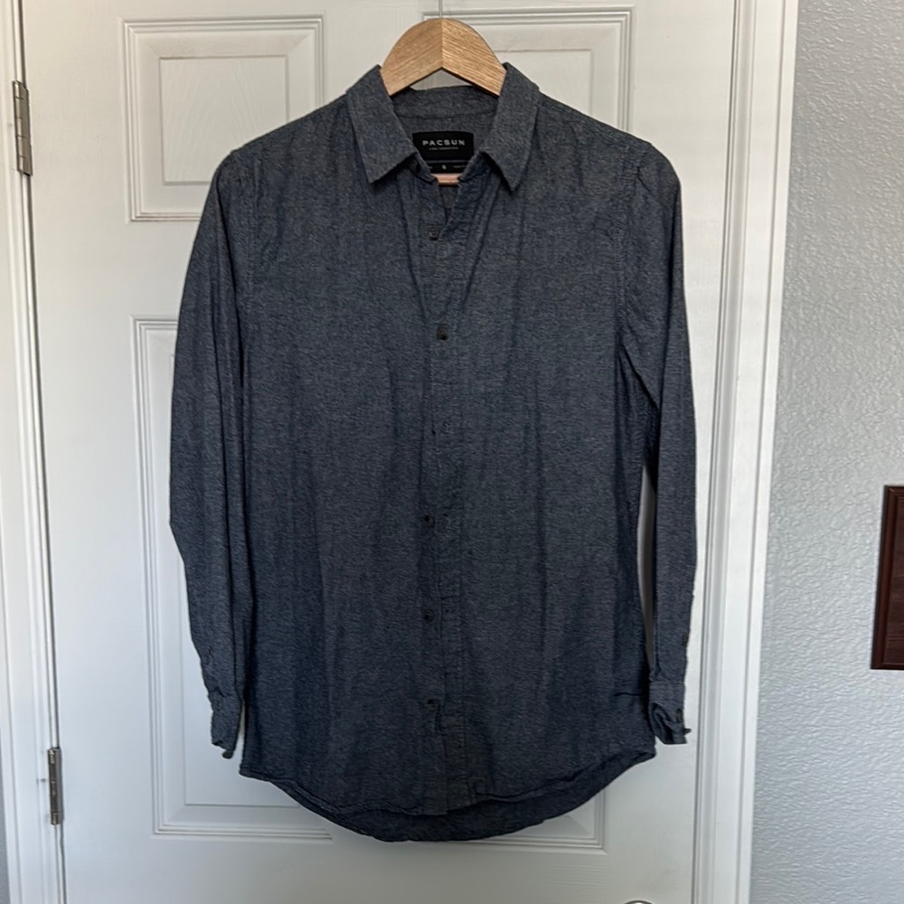 PacSun Gray Casual Button Down Shirt Lightweight